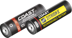 COAST Dual Power lygte med ZITHION-X batteri