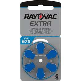 Rayovac Extra 675 (6 stk.) Høreapparatbatterier - 0 % Kviksølv