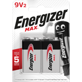 Energizer Max 9V / 522 Batterier (2 stk. Blister)