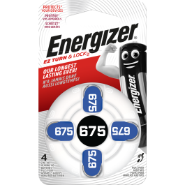 Energizer Høreapparat 675 Batterier (4 Stk. Pakning)