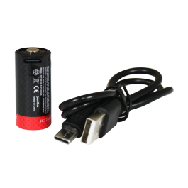 Japcell JC123AB - CR123 Genopladelig 3.7V Li-ion-batteri 820mAh inkl. USB-C ladekabel