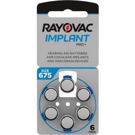 Rayovac Implant Pro+ ZA675 (6 stk.) Høreapperatbatterier