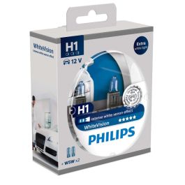 Philips Bilpære H1 WhiteVision - 2 stk.