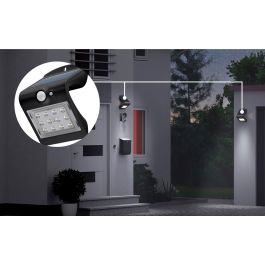 LED solcellelys til væg med bevægelsessensor - 1,5W Sort