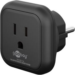 Rejseadapter – USA/Japan til Europa, sort (NEMA 5-15 Type B til Schuko)