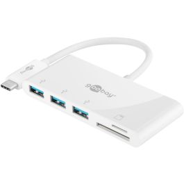 USB-C 3.0 Multiport adapter og kortlæser (3x USB-A/2x Kortlæser) - 0,15m