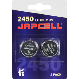 Japcell Lithium CR2450 Batterier - 2 stk. pakning