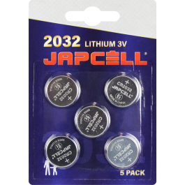 Japcell Lithium CR2032 Batterier - 5 stk. pakning