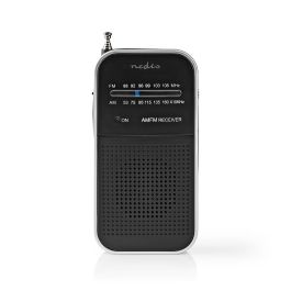 Nedis FM/AM-radio Bærbar Analog 1.5W Hovedtelefonudgang Sort/Alu