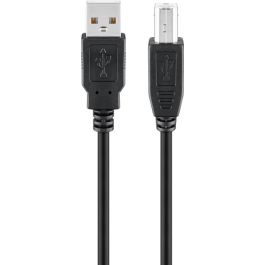 USB-A 2.0 til USB-B datakabel, sort, 3m