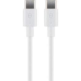 USB-C 2.0 til USB-C lade- og datakabel, hvid, 1m