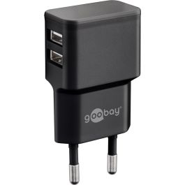 Goobay Dobbelt USB lader 12W - sort