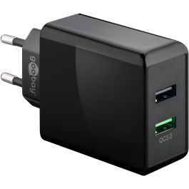 Goobay Dobbelt USB QC hurtig oplader 28W - sort
