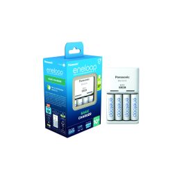Panasonic eneloop basis lader til 4 stk. AA/AAA inkl. 4 stk. AA eneloop genopladelige batterier K-KJ51MCD40E