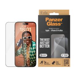PanzerGlass Skærmbeskyttelse iPhone 15 Pro Max | Ultra-Wide Fit m. EasyAligner