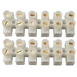 Klemrække 2,5mm² 2x6 polet, naturel
