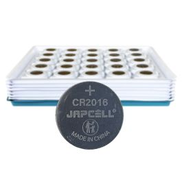 Japcell CR2016 knapcelle lithium batterier - 200 stk. - industripakning