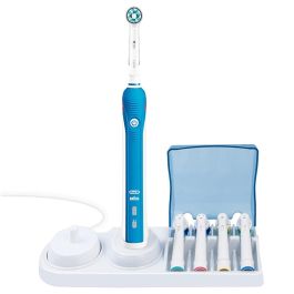 El-tandbørste lader og holder til Oral-B el-tandbørste hygiejnisk til par