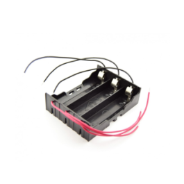 3x 18650 batteriholder m/ ledning ved pol