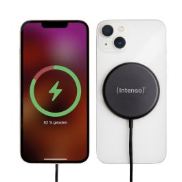 Intenso Trådløs MagSafe kompatibel oplader QI 15W inkl. USB-C kabel og 30W PD/QC Hurtigoplader. Sort