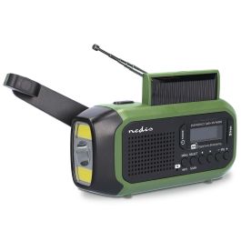 Nedis nødradio batteri/håndsving/solceller/USB-C (DAB+/FM/Lygte)