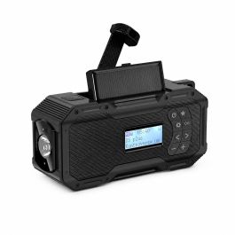 Nødradio batteri/håndsving/solceller/USB-C (FM/DAB/Lygte) - Ekstra stort 5000mAh batteri