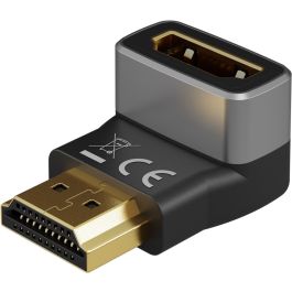 Goobay HDMI Vinklet Adapter 270° Vertikal, 8K @ 60 Hz, Guldbelagt
