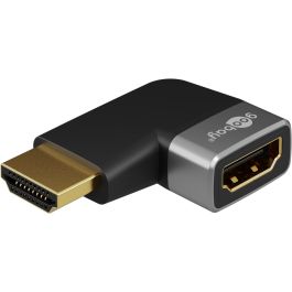 Goobay HDMI Vinklet Adapter 90° Horisontal, 8K @ 60 Hz, Guldbelagt