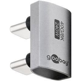 USB-C 4.0 til USB-C Han, adapter, 180° U-form, grå