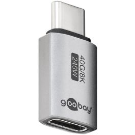 USB-C 4.0 til USB-C Hun, adapter, lige, grå