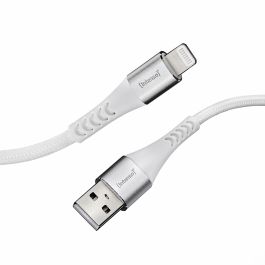 Intenso USB-A 3.0 til Lightning lade- og datakabel, 27W, MFI, hvid, 1,5m