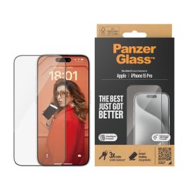 PanzerGlass Skærmbeskyttelse iPhone 15 Pro | Ultra-Wide Fit m. EasyAligner