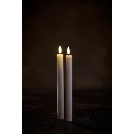Vokslys med 3D LED flamme 25cm - 2 sk