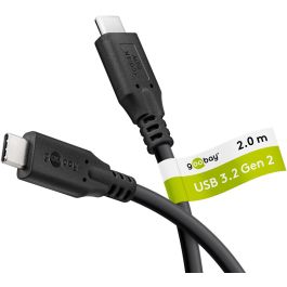 USB-C 3.2 til USB-C lade- og datakabel, 10Gbit/s, sort, 2m