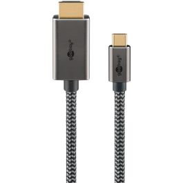 USB-C 3.1 til HDMI datakabel, 4K@60 Hz, tekstil, grå, 3m