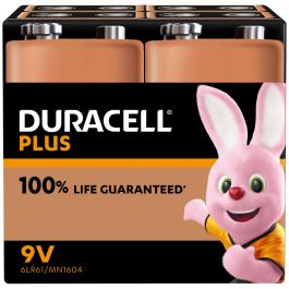 Duracell 9V Plus Power batterier - 4 stk.