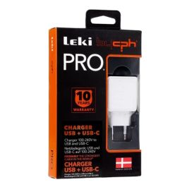 Leki Pro Multiport lader 20W (1xUSB/1xUSB-C) - Hvid