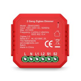 Nedis SmartLife Afbryder/lysdæmper til Zigbee 3.0, 2x100W