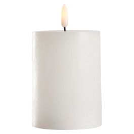 LED Bloklys af paraffin m/ 3D bevægelig flamme, 7.5x10CM
