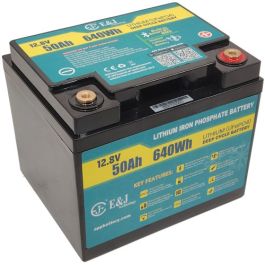 E&J Lithium batteri 12V 50Ah m/ varme & Bluetooth