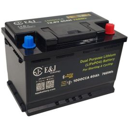 E&J Lithium batteri 12V 60Ah m/1000 CCA & Bluetooth
