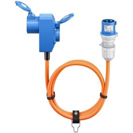 CEE adapterkabel 2,5 mm² m/ 90° stik - IP44, 16A, 1,5m