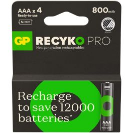 GP Recyko Pro AAA-batteri, 800mAh - 4 stk.