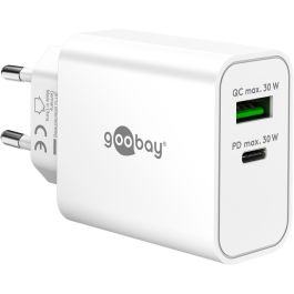 Goobay USB-C/USB GaN Dual lader, 30W, PD/QC, Hvid