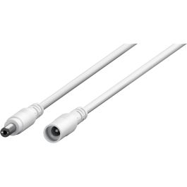 2.1 mm DC forlængerledning, hvid - 5m