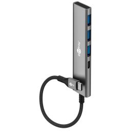 4-Port USB-C 3.2 Hub (3xUSB-A/1xUSB-C) alu, 0,1m