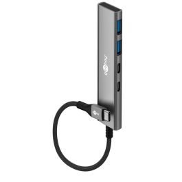 4-Port USB-C 3.2 Hub (2xUSB-A/2xUSB-C) alu, 0,1m