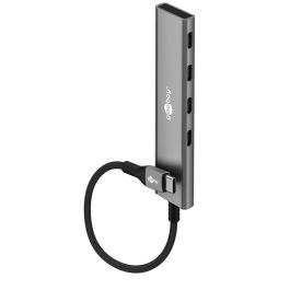 4-Port USB-C 3.2 Hub (2xUSB-A/2xUSB-C) alu, 0,1m