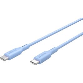 USB-C 2.0 til USB-C lade- og datakabel, silikone, blå, 1,5m