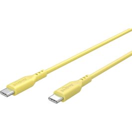 USB-C 2.0 til USB-C lade- og datakabel, silikone, gul, 1,5m